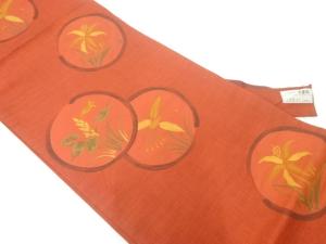 木屋太製　山野草円文織出し袋帯